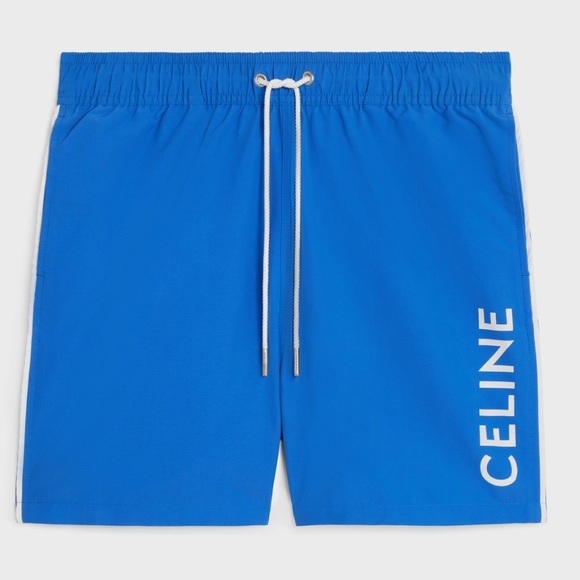 Celine Other - Celine Paris Shorts Swim Trunks Blue Nylon Vacation Beach Pool Resort Summer
